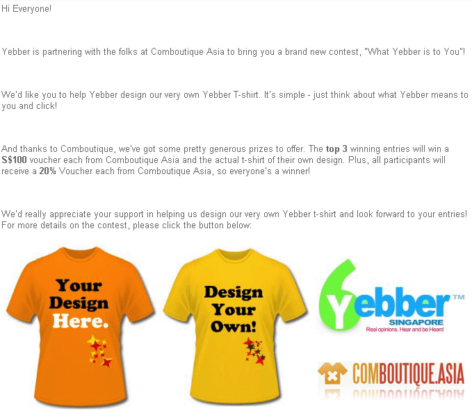 What is Yebber to You Contest